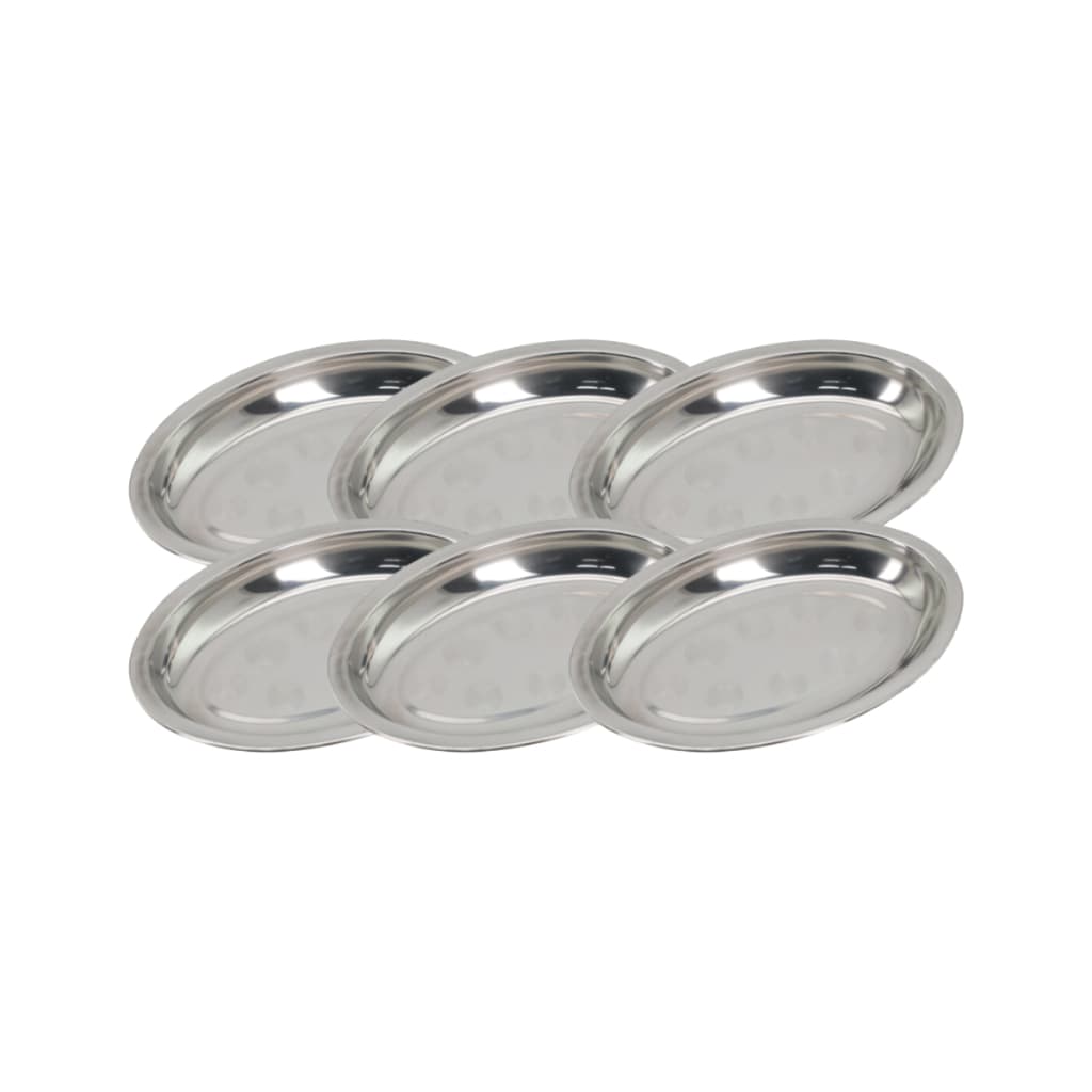 Kit 6 Travessa Oval Inox Funda 45 cm Antideslizante Profissional Buffet Restaurante