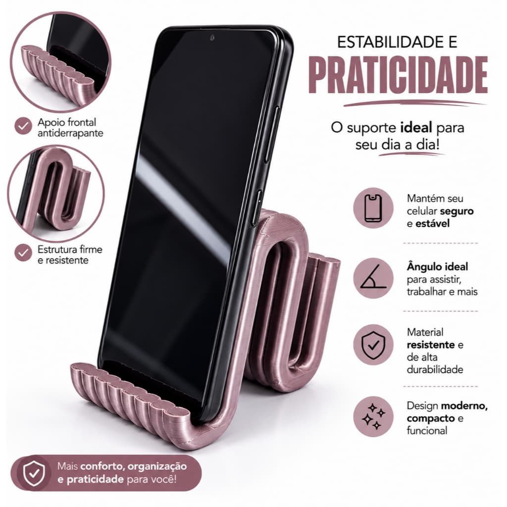 Suporte de Celular Resistente de mesa| Porta Celular Universal Ideal para Videos, Estudos e Trabalho