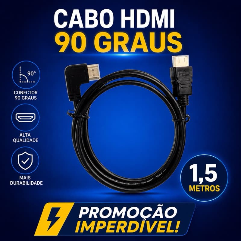 CABO HDMI 90 GRAUS 1,5 METROS ALTA QUALIDADE