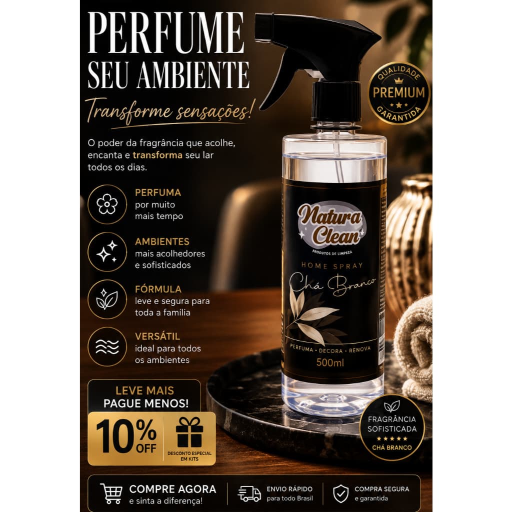 Aromatizante de Ambiente Chá Branco 500ml Natura Clean
