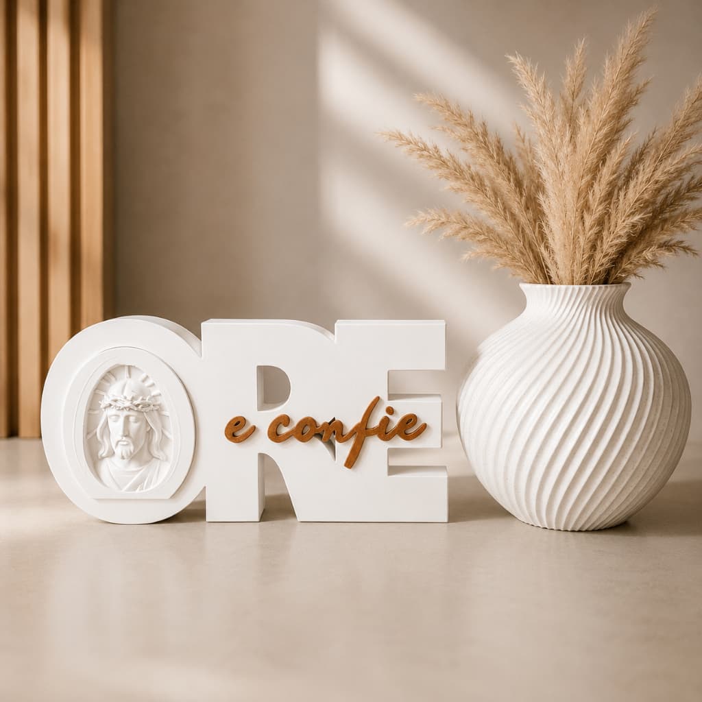 Kit Decorativo Ore e Confie com Vaso | Decoração Moderna para Sala e Casa