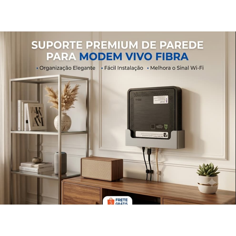 Suporte Parede Modem Vivo Fibra Melhora Sinal E Organização Premium