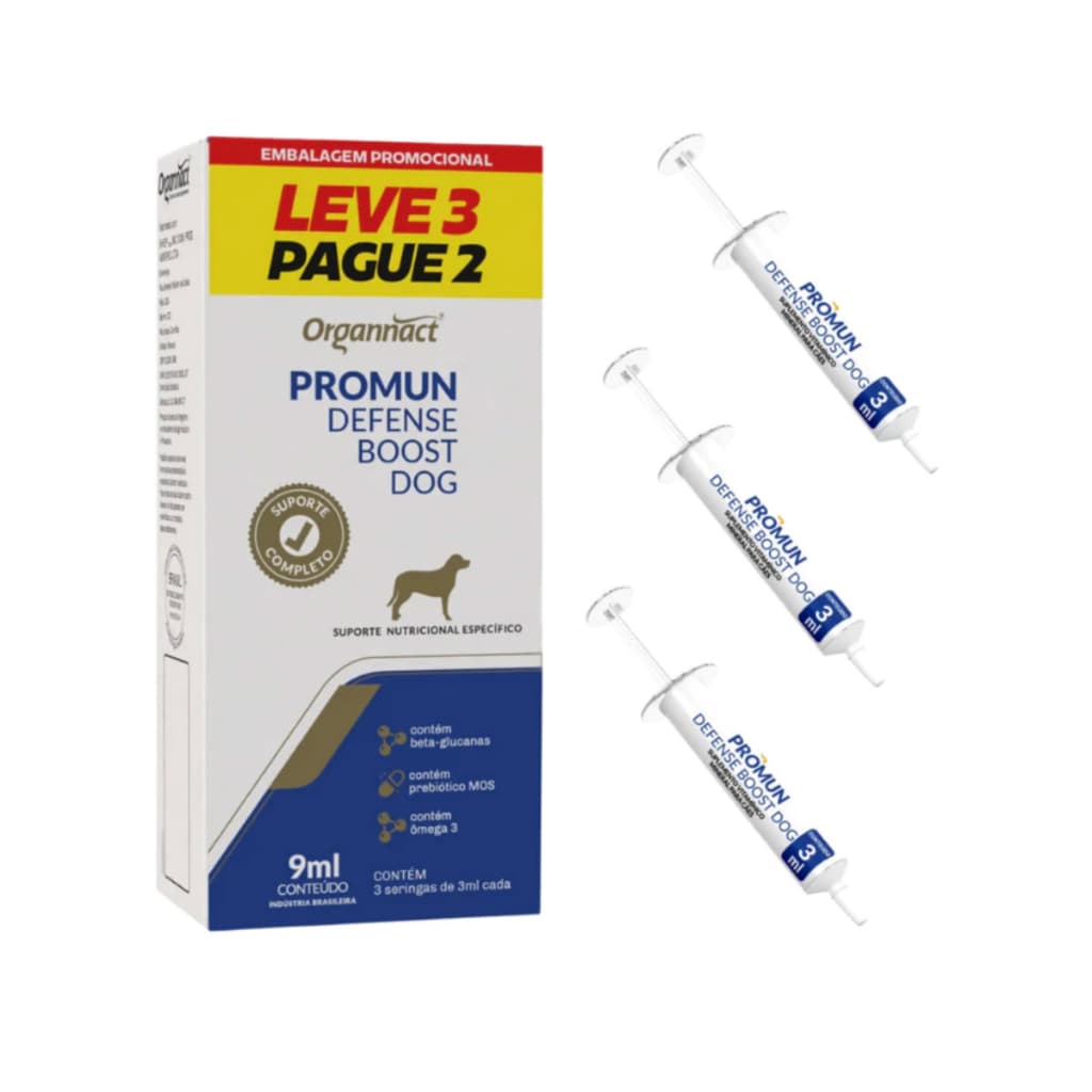 Promun Defense Boost Organnact Cães | Imunidade Alta + Ômega 3 Vitamina E