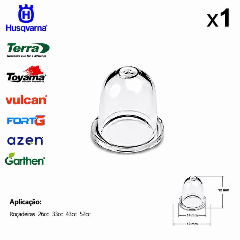 Bulbo Prime Bolha Injetor De Gasolina Para Roçadeiras 26cc 33cc 43cc 52cc