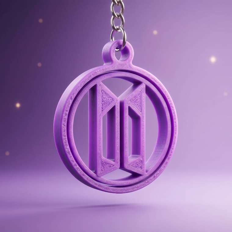 Kpop BTS Logo chaveiro giratório