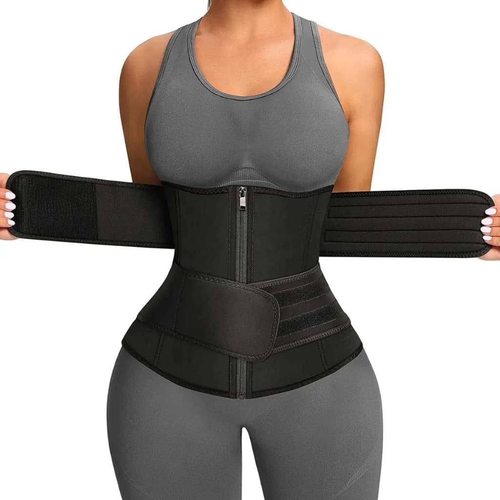Cinta Abdominal Feminina Modeladora Efeito Sauna Afina Cintura Espartilho Modelador Com zíper