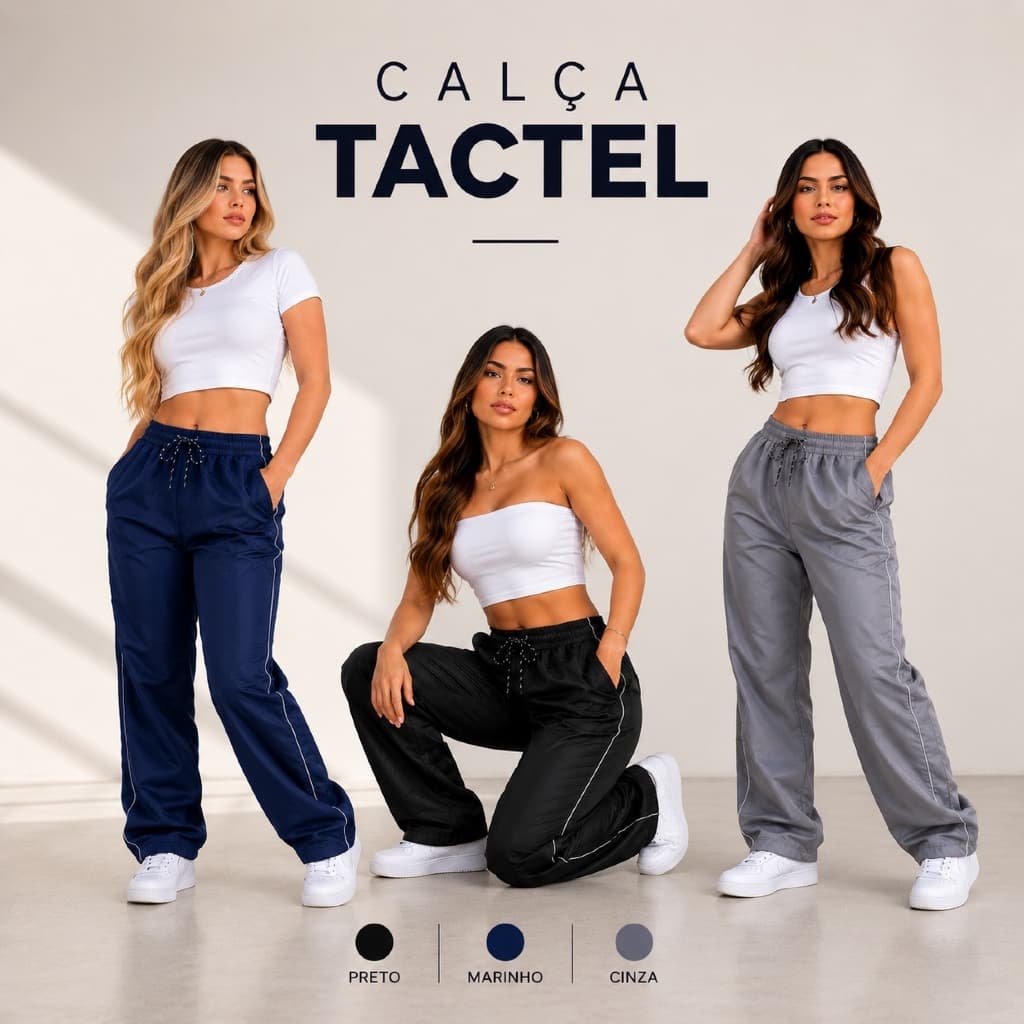 Calça Tactel Fitness Tecido Leve Secagem Rápida Confortável para Academia Uso Casual e Urbano