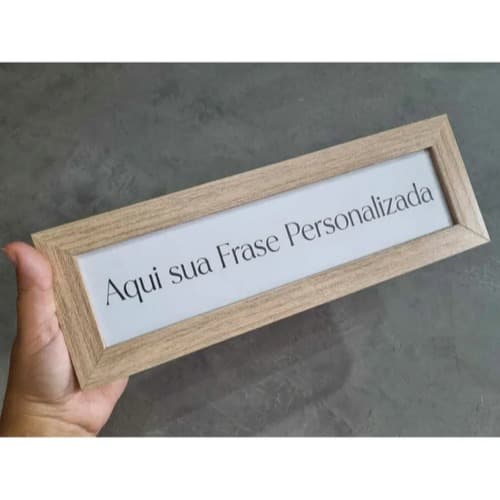 Quadro Decorativo Slim Frase Personalizada Perfeito p/ Aparador Rack Sala Mesa Quarto Vidro