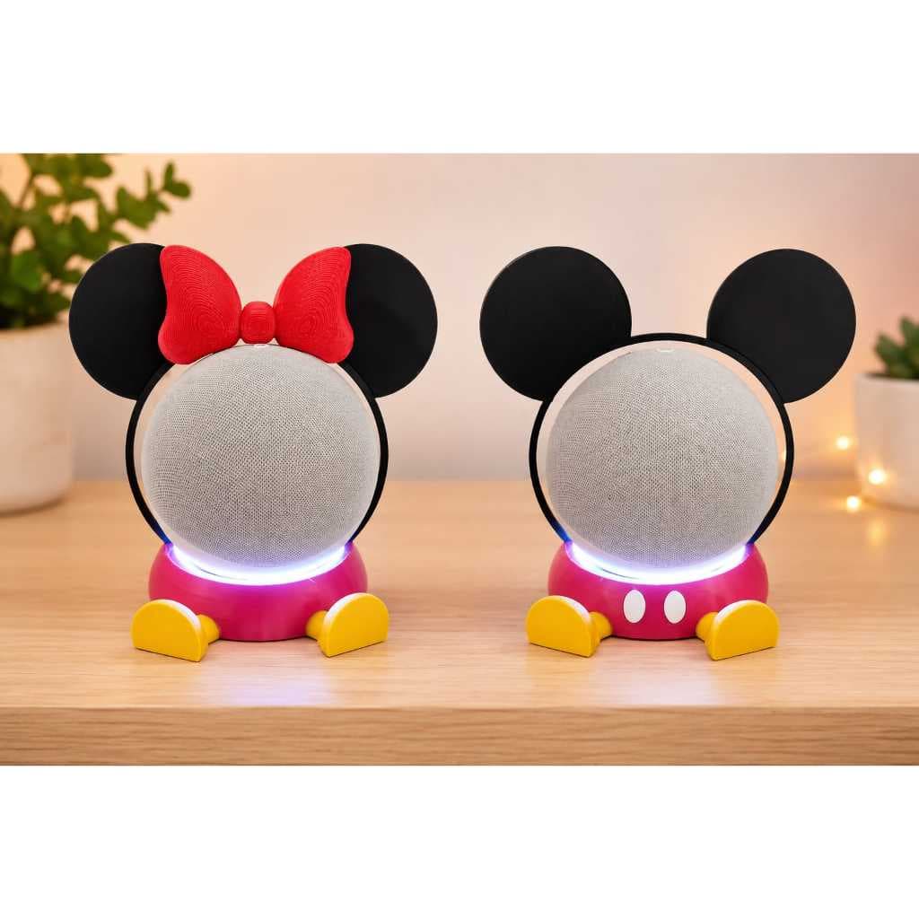 🐭✨ SUPORTE PARA ALEXA ECHO DOT 4ª E 5ª GERAÇÃO – MICKEY & MINNIE ✨🐭