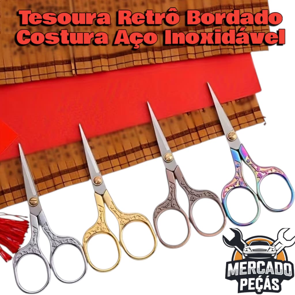 Tesoura Retrô Bordado Costura Aço Inoxidável Artesanato Tecido Linha Corte Preciso Vintage