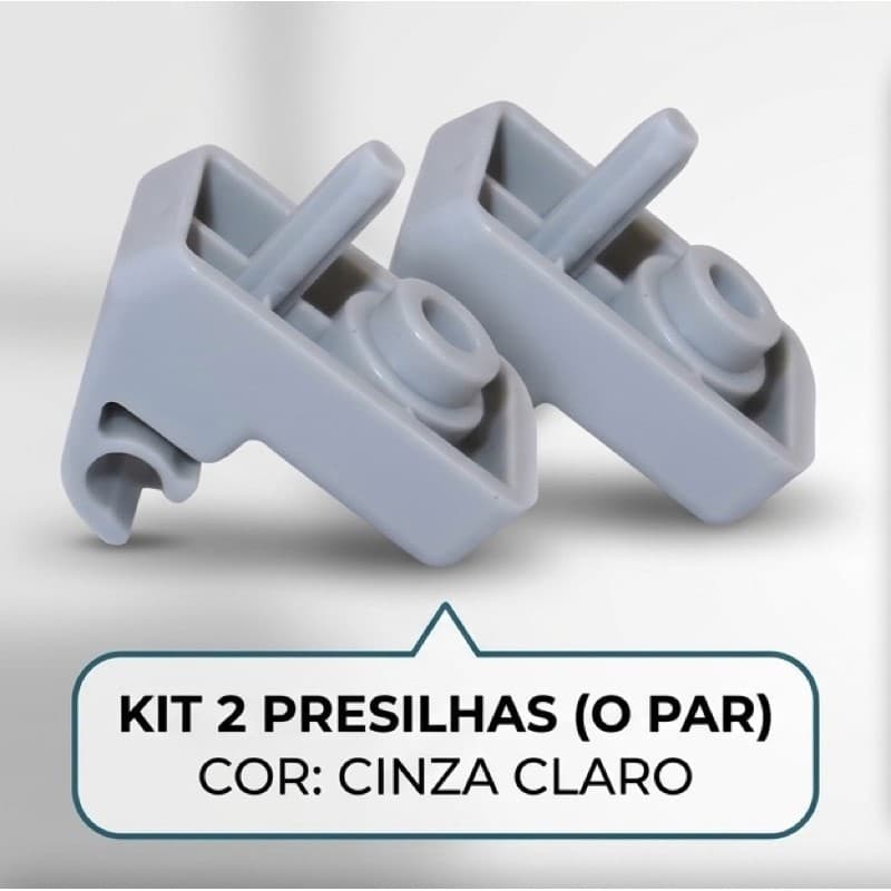 Par de Presilhas Suporte para Quebra-Sol Fiat Compatíveis – Cinza