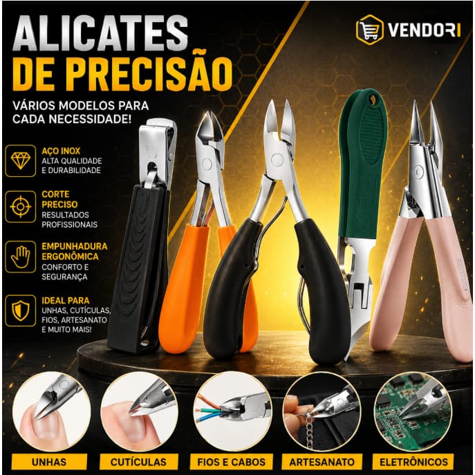 ✂️ Alicate Cortador De Unhas Grossas Profissional Pés Unha Encravada Aço Inox Podologia Vários Modelos