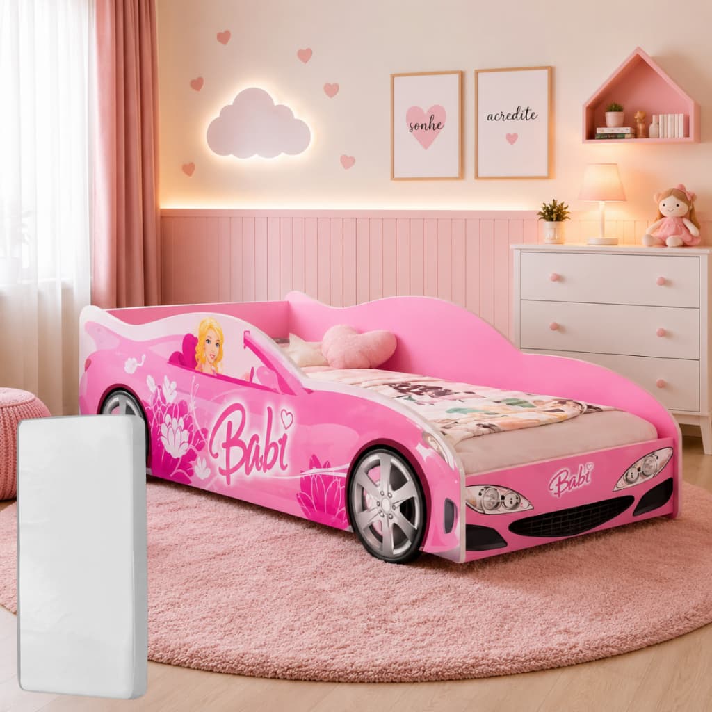 Cama Infantil Babi com Colchão Incluso e Grade de Proteção