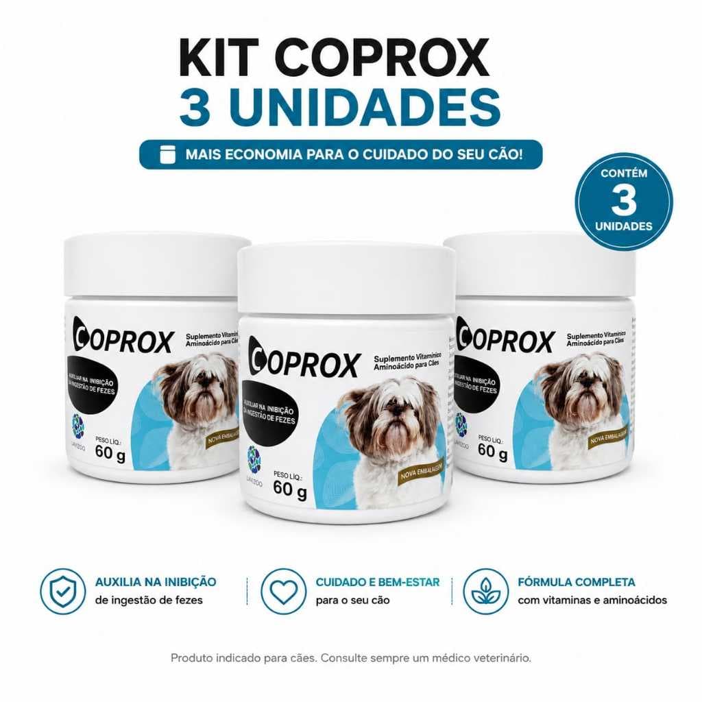 Kit 3 Unid de Suplemento para Cães Coprox Alivira Pet 60g