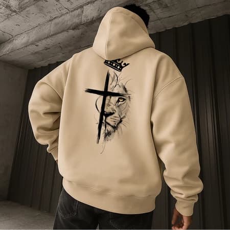 Moletom Fé Rei Jesus Cristo Flanelado Canguru 100% Algodão Confortável Estiloso - Envio Rápido