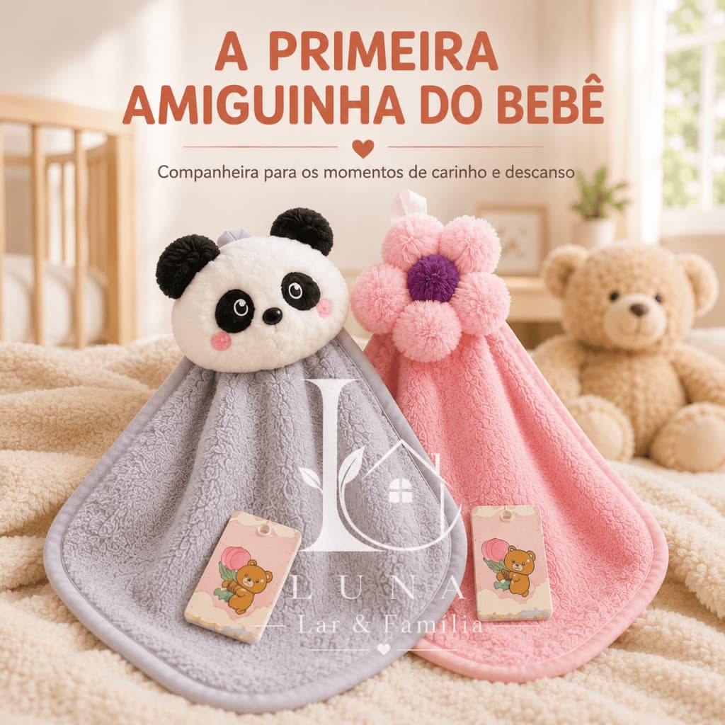 Naninha Bebê | Paninho de Apego | Pelúcia Macia | Anti Alérgica Conforto Sono Infantil Kit Promoção.