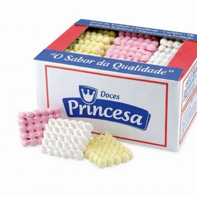 Suspiro Quadrado Colorido Princesa – 50 Unidades