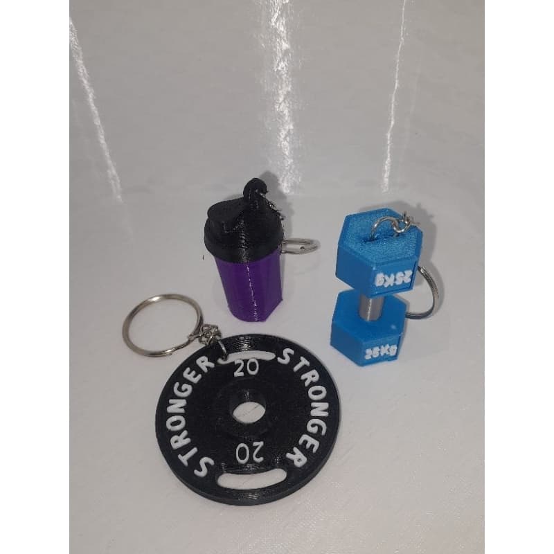 chaveiro fitness kit com 3 unidades