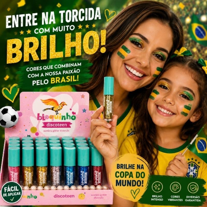 Sombra Glitter diversão Bloquinho Discoteen  - Cores com Brilho (HB109135)