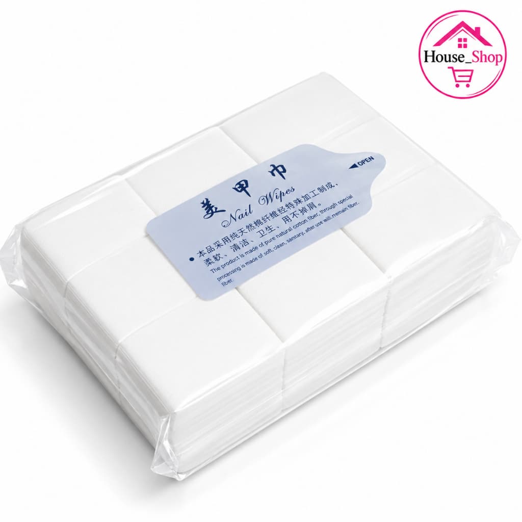 1000 Uni Nail Wipes Profissional Sem Fiapos Algodão Prensado 100% Natural Remoção Gel UV Esmalte Unhas