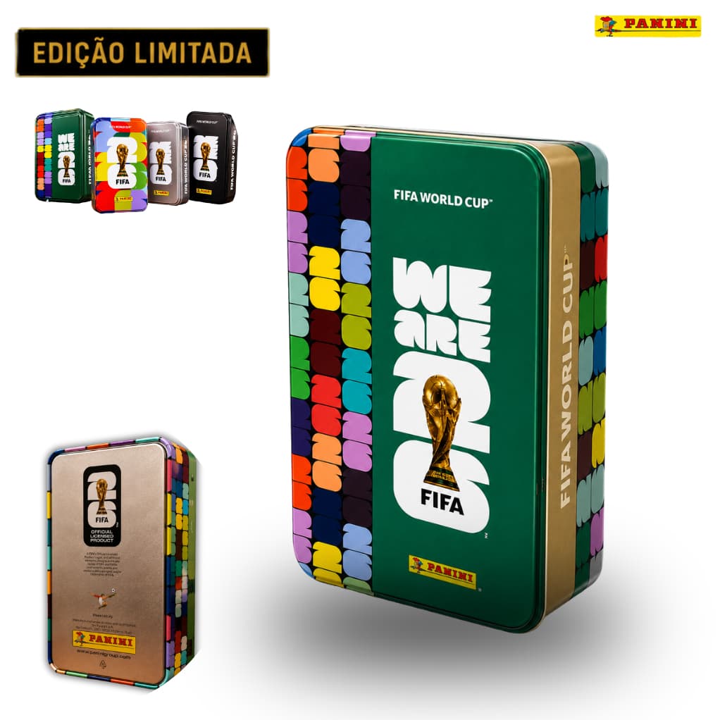 Lata Oficial Copa do Mundo Figurinhas Panini Edição Limitada Album Copa 2026