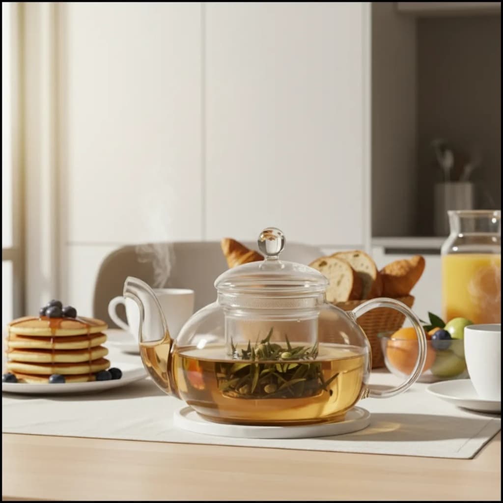 Bule Para Chá De Vidro Borossilicato Com Infusor Parede Dupla 400ml