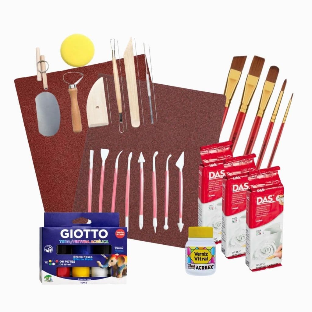 Kit 3 Massa Das 250g Ferramentas Tinta Verniz Pincéis