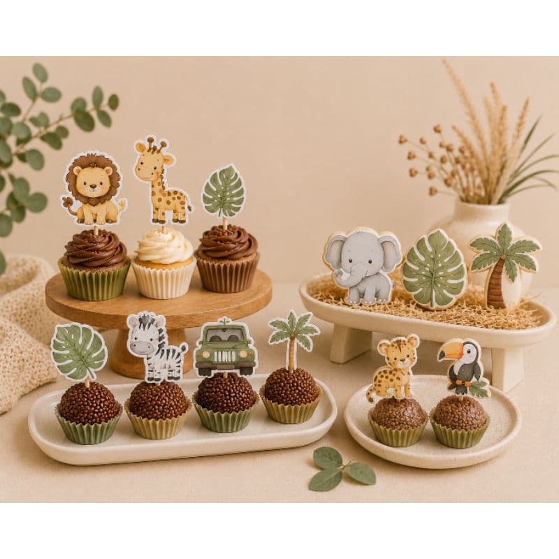 toppers para doces galinha pintadinha, arco íris, safari e diversos temas.