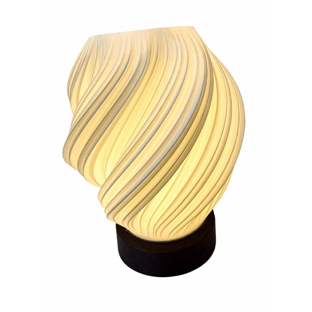 Luminaria Abajur LED Decorativo Design Espiral Moderno Luy Quente para Quarto