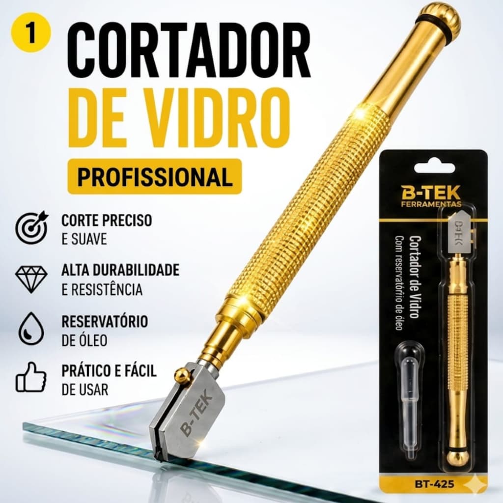 Cortador De Vidro B-Tek BT425 Profissional Com Pipeta E Reservatório