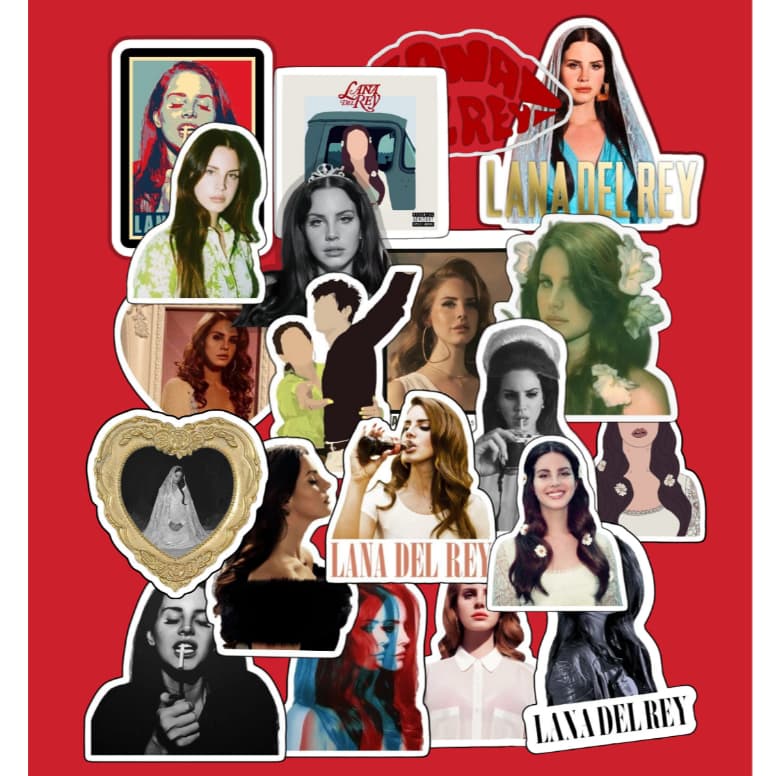 Kit Stickers Adesivos Lana Del Rey Para Colagem e Personalização Journal Scrapbooking