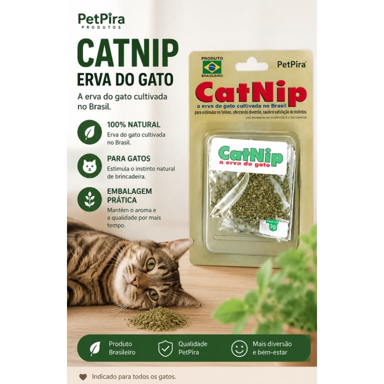 Catnip Erva do Gato PetPira – Erva Natural para Gatos
