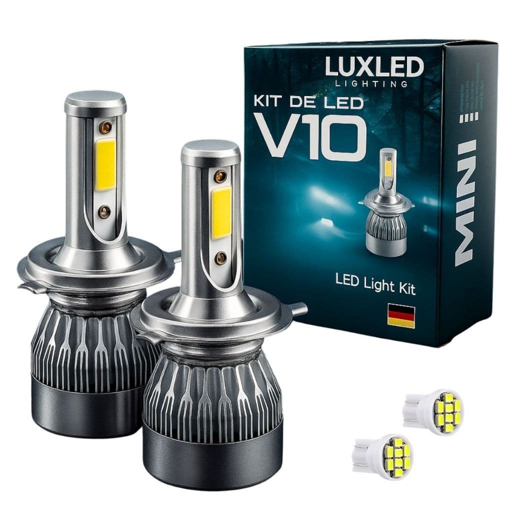 Kit Lampada Super Led EcoSport 2003 a 2010 Farol Alto e Baixo H4 20000 Lumens