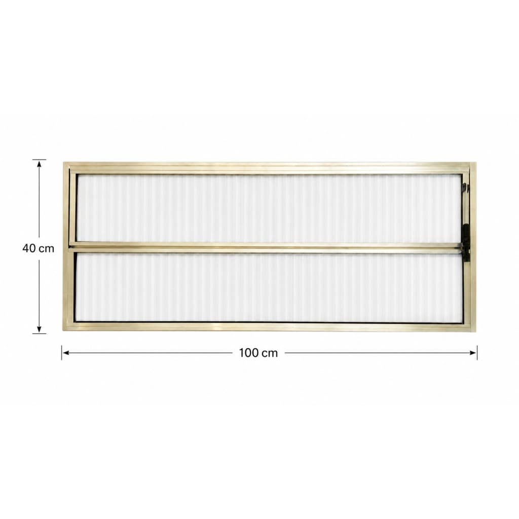 Vitro Basculante Janela 40x100 cm Aluminio Vidro Canelado