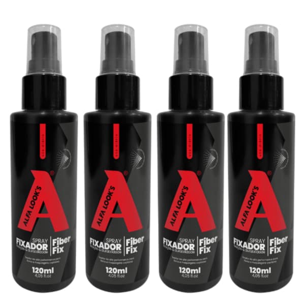 FIEBER FIX ALFA LOOK'S 100ML FIXADOR DE FIBRA CAPILAR TOPC MAQUIAGEM CAPILAR 4 unidaes