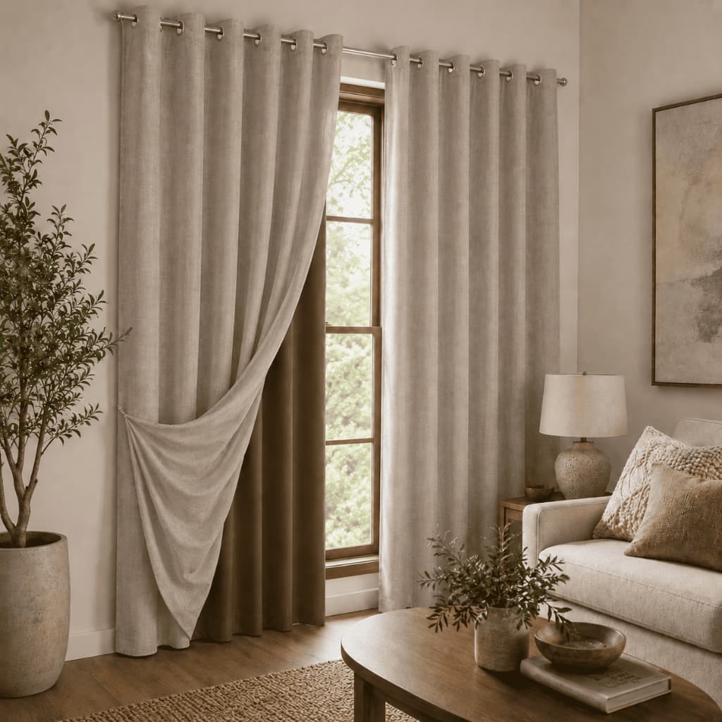 Cortina para Sala e Quarto Voil Linho com Blackout Grosso 7,00 x 2,80 m