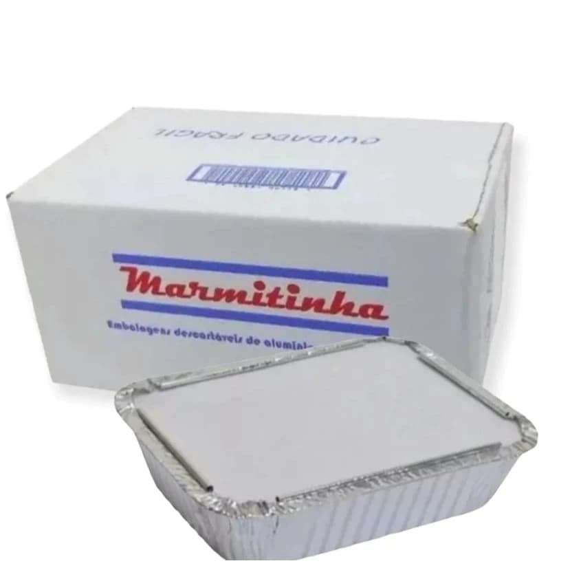 50 ou 100 Bandejas 500 ML de Alumínio Marmitex M120 Descartáveis Com Tampa Para Refrigeração
