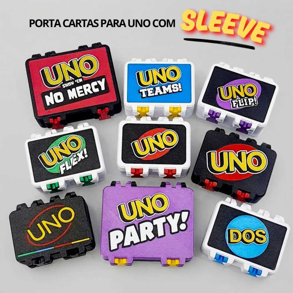 Porta Cartas Organizador Jogo UNO-TEAMS-FLIP-FLEX-MERCY-PARTY-MINIMALISTA-DOS-LIARS-PLSTINUM-SLEEVE