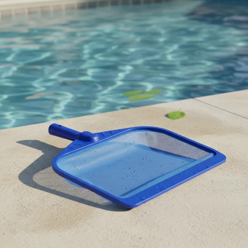 Cata Folhas para Piscina Peneira Média Brustec Original, Removedor de Resíduos, Folhas e Insetos, Rede REMOÇAO SUJEIRA