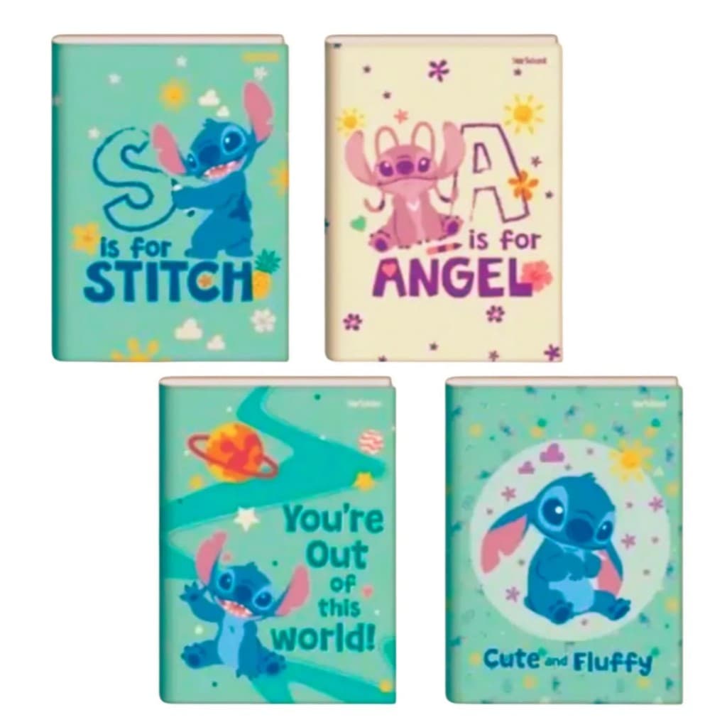 Caderno Brochura Costurado Stitch 80 Folhas pacote c/5 unidades  Escolar Universitário Capa Dura