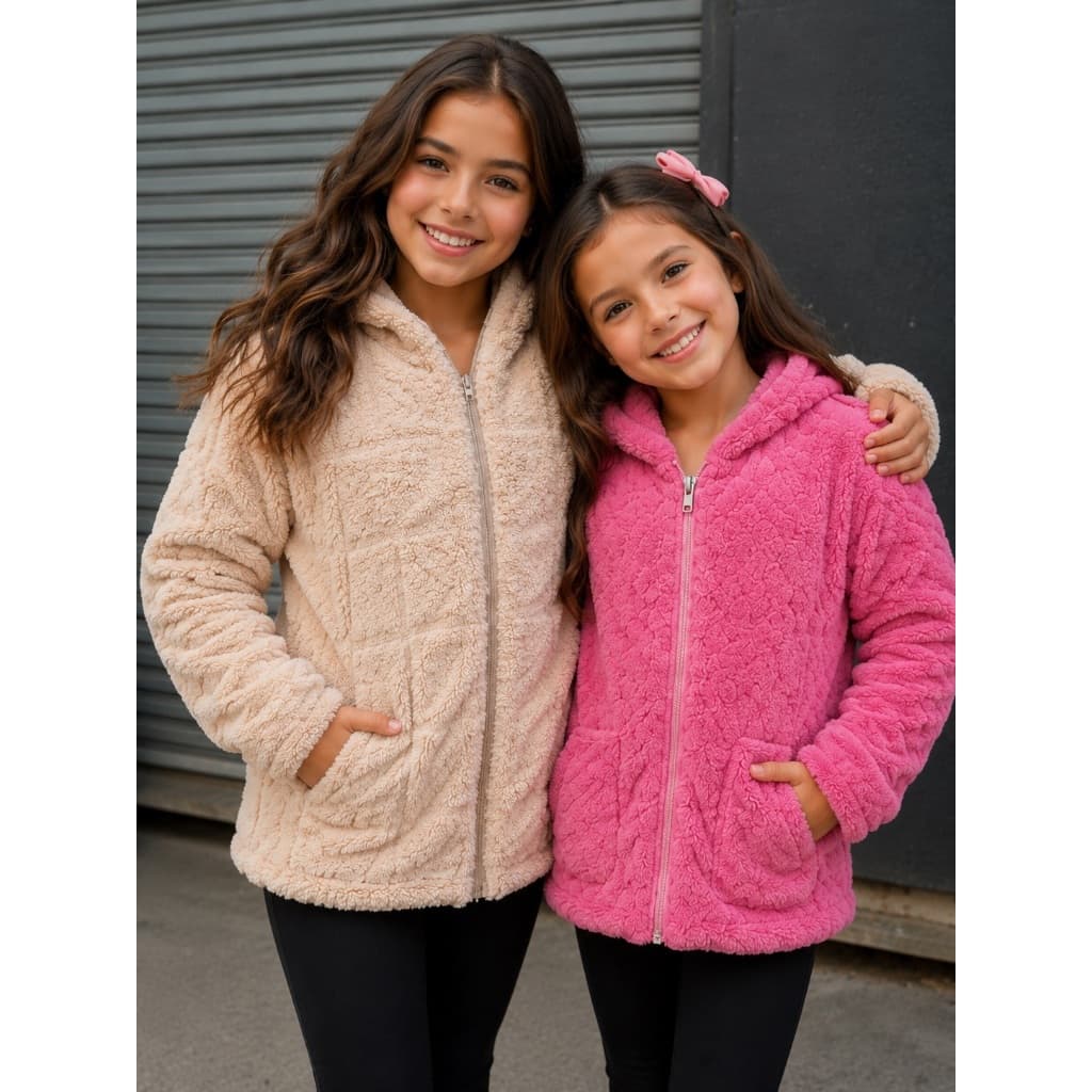 Casaco Teddy Infantil Menina Blusa de Frio Pelinho Com Capuz