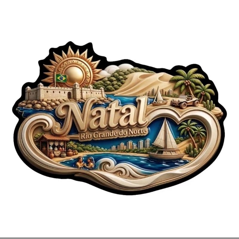 Ímã de Geladeira Natal RN MDF Resinado