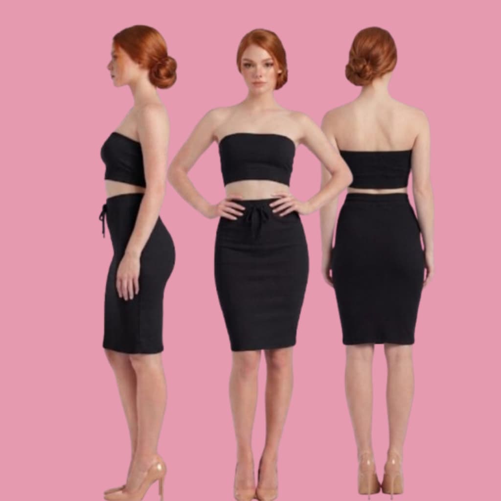 Conjunto Ribana Cropped Tomara que Caia E Saia Moda Feminina