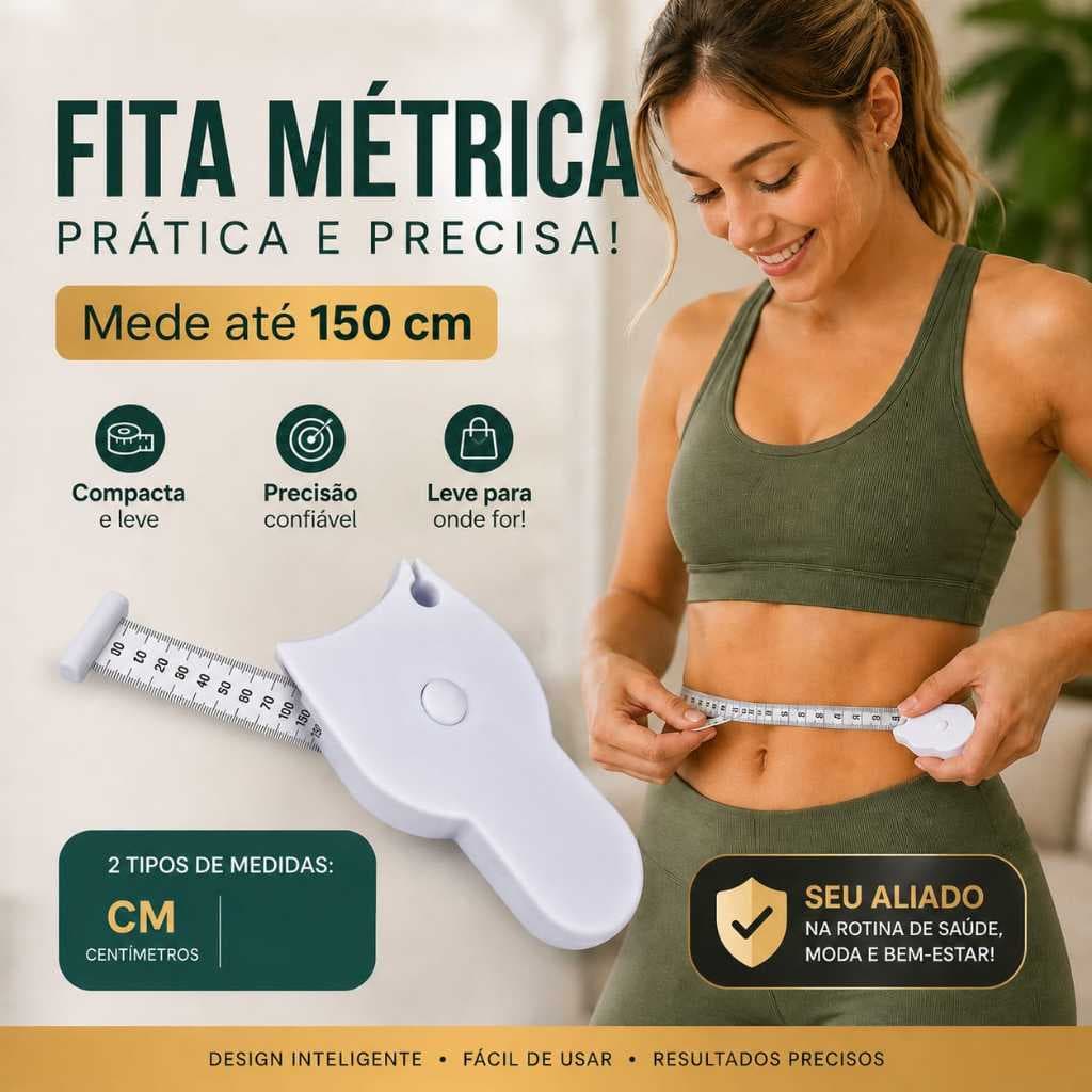 Fita Métrica Corporal Retrátil Automática Medição Cálculo IMC 150 cm Academia Precisão