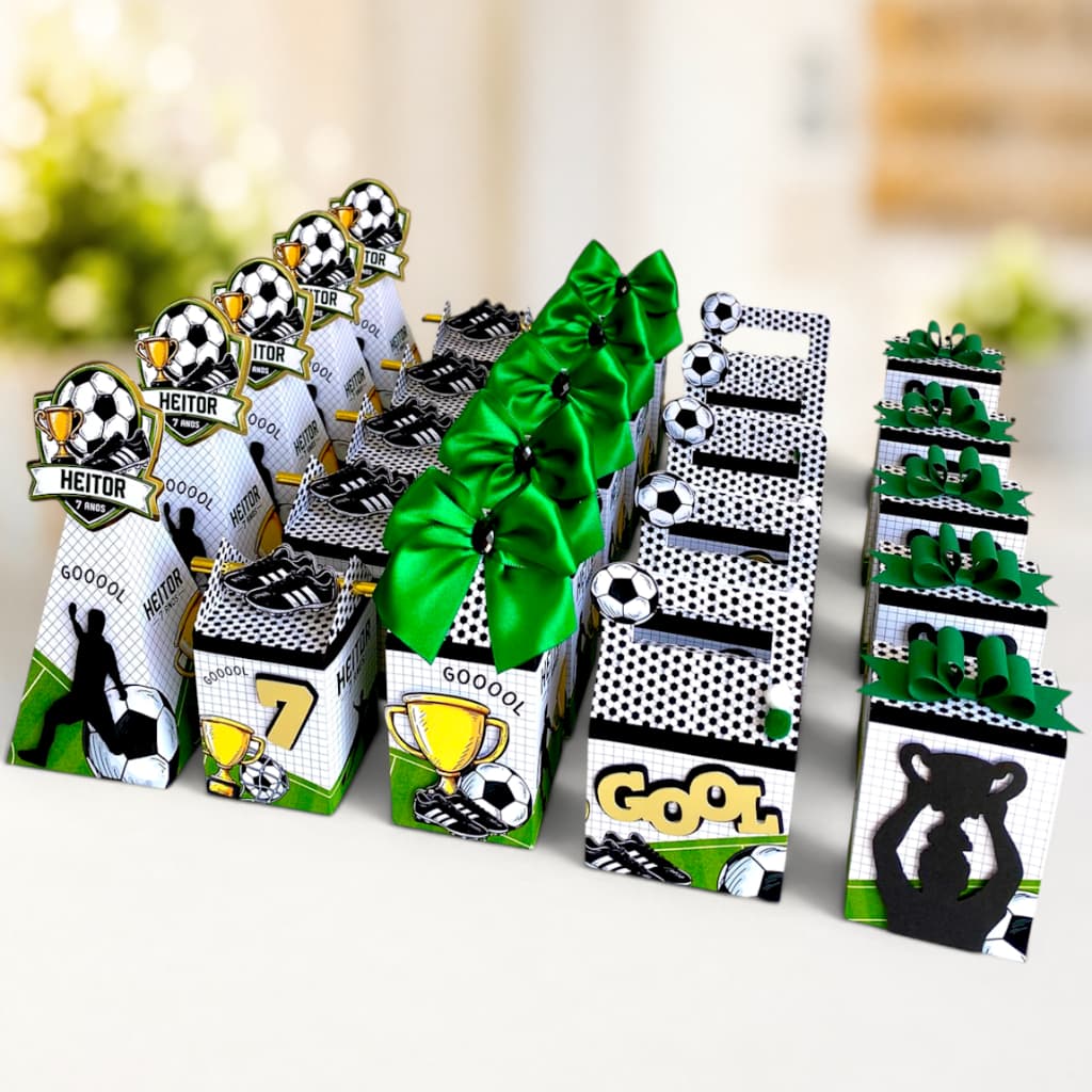 Kit Caixinhas Semi Luxo Futebol Lembrancinha Festa Aniversário Personalizados