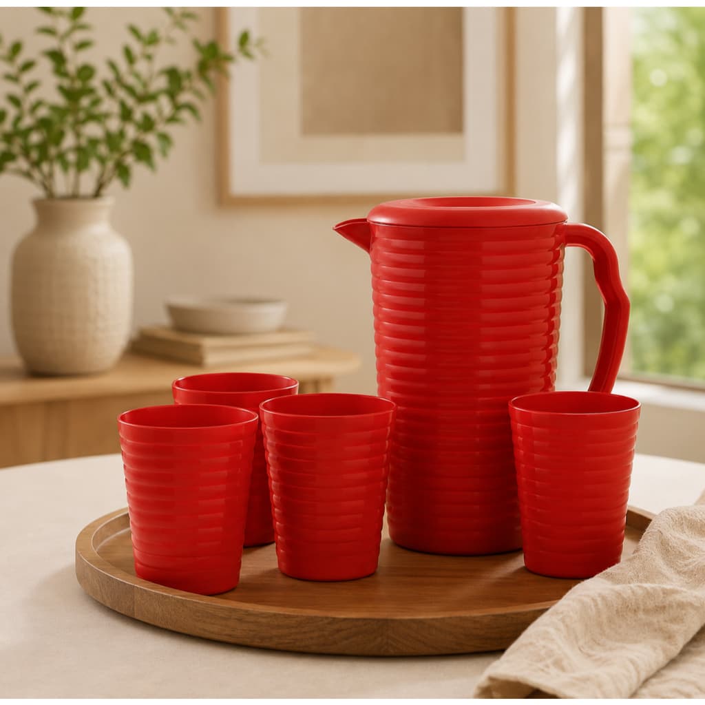 Jarra 2L com 4 Copos 350ml | Jarra para Suco Água e Refrigerante