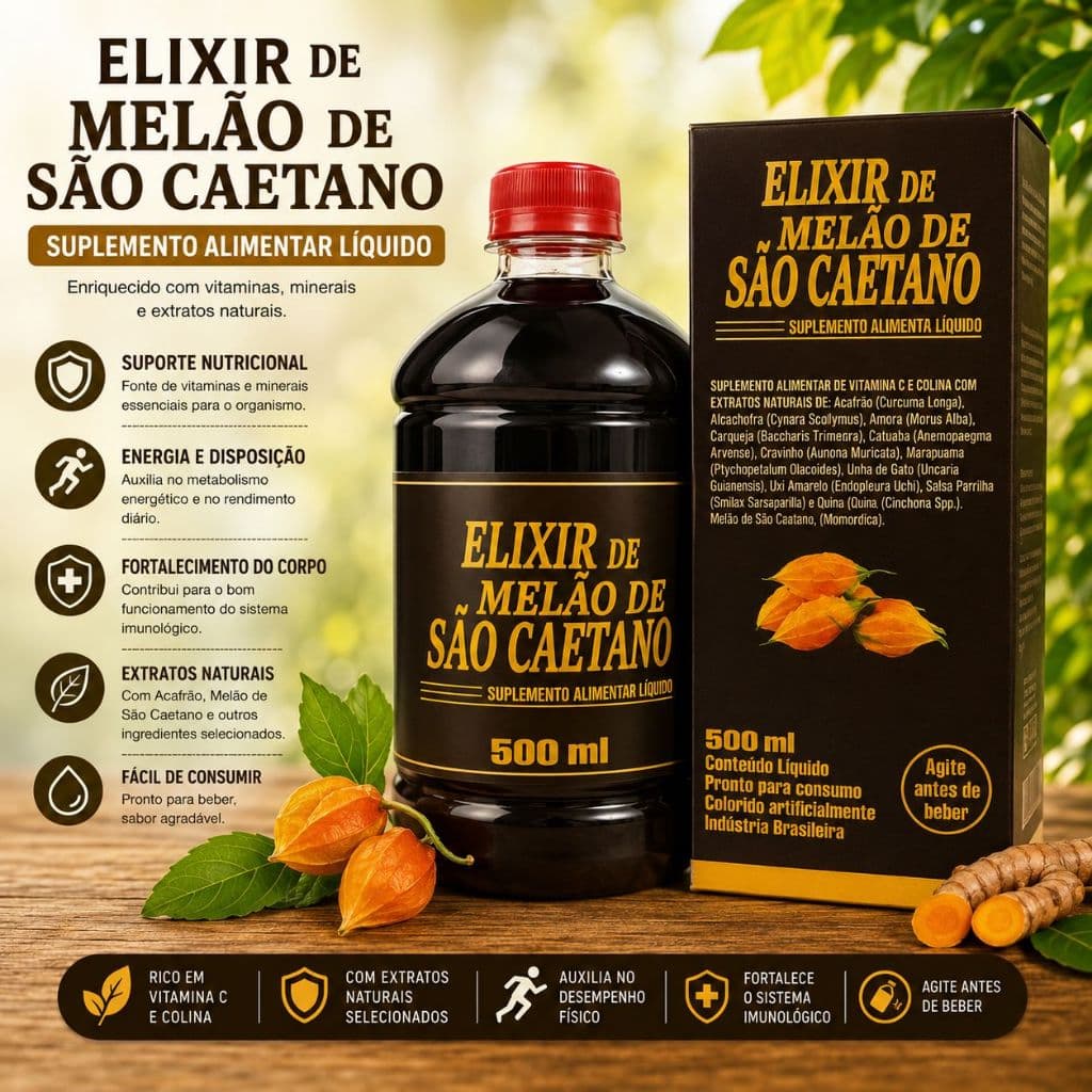 Chá de Melão de São Caetano 500ml – com Vitaminas e Extratos Naturais