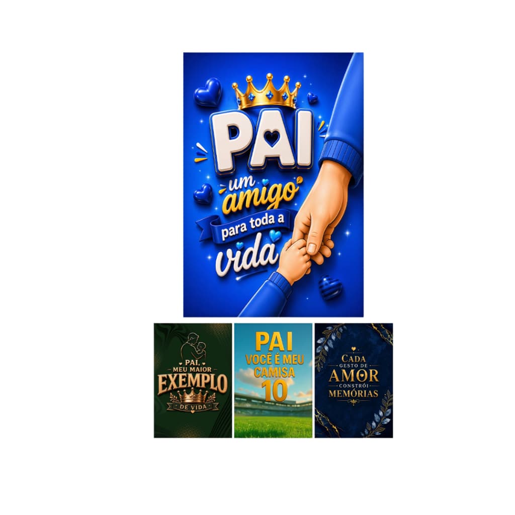 Painel Retangular Vertical Tecido Sublimado 3D Decoração Dia dos Pais 1,50x2,20