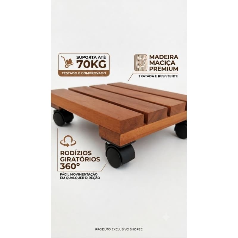 Kit Suporte para vaso com Rodinhas