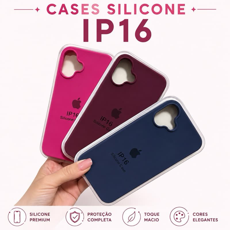 Capa  capinha case compativel  com iPhone 16 – Câmera Aberta Arredondada – Silicone Premium e macio.